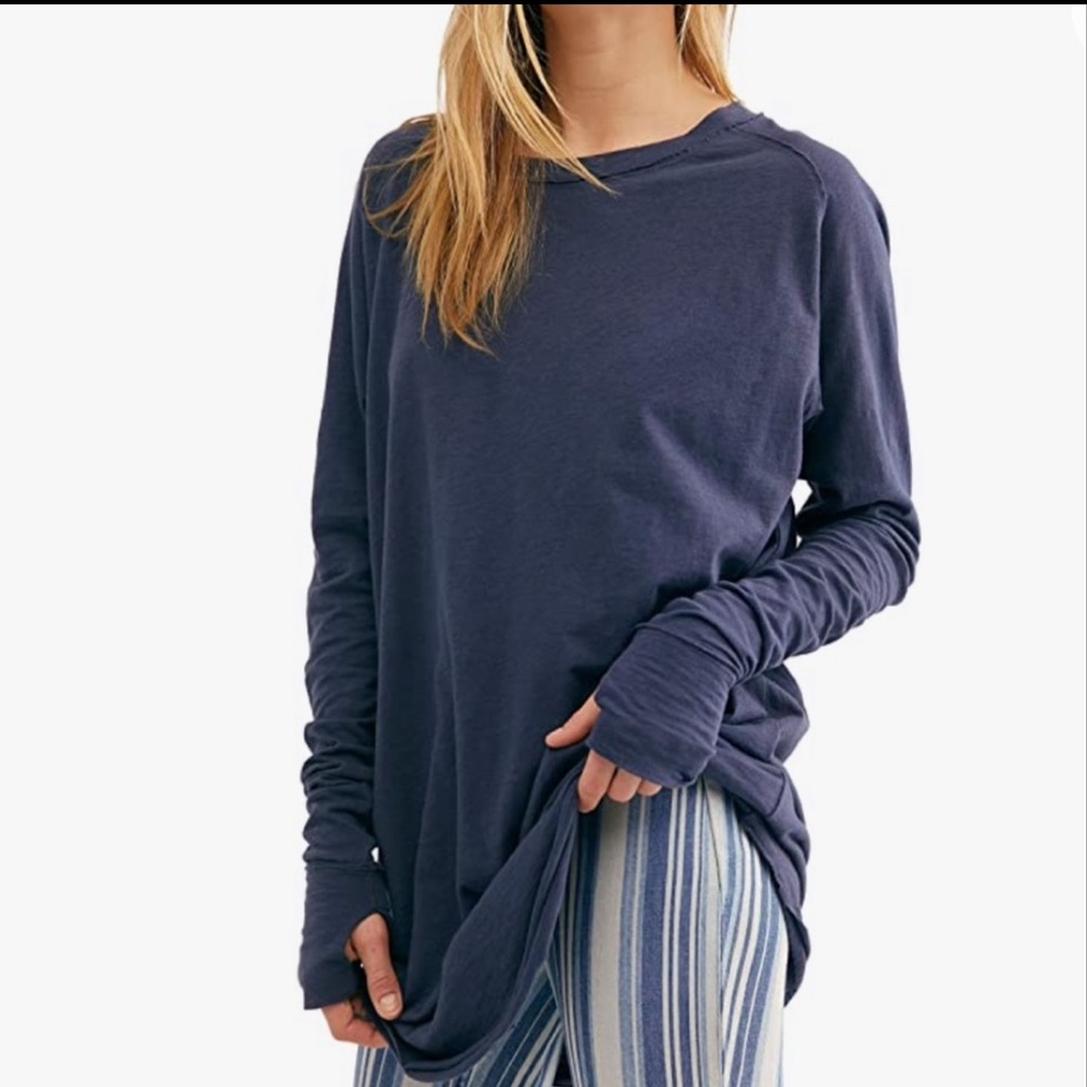 Free people Arden tee Navy we the free XS, excellent condition